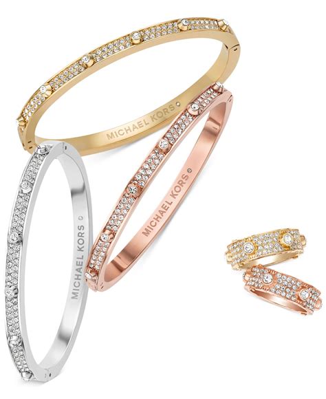 michael kors rose gold hinged bangle|Michael Kors diamond bracelet.